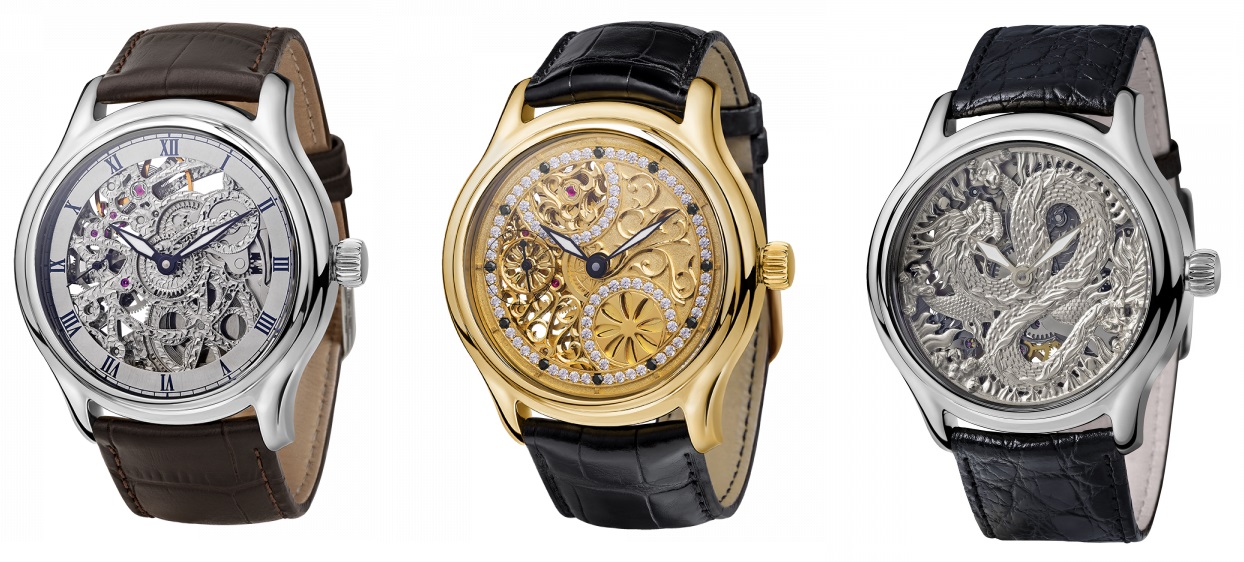 NIKA mechanical watches with skeletonized dial