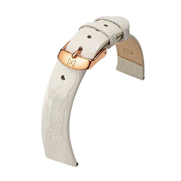 Ремешок 4035.16.R.Z.50.M (ящерица лакированная утолщенный белый)