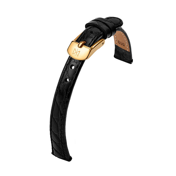 Ремешок 1710.10.Y.Z.51.M (крокодил глянцевый утолщ. по всей длине с простр. черный)